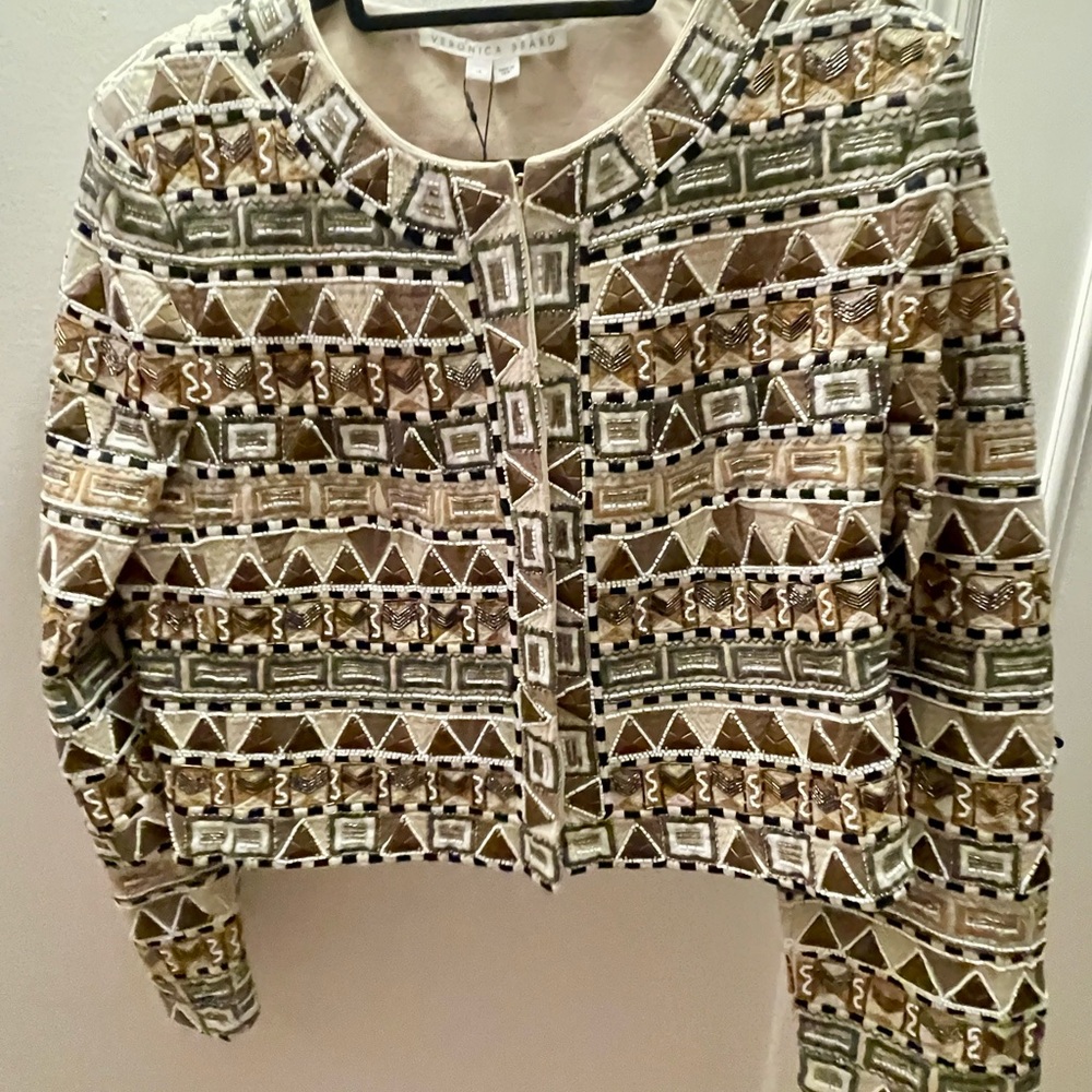 Veronica Beard Cropped Geometric Pattern Embroide… - image 3